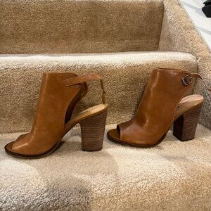 Lucky Brand Women’s 8.5 Risza  Wedge Sandals Ankle Peep Toe Slingback